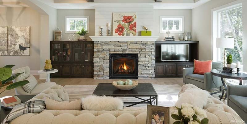Remodeled Fireplace by Heat & Glo.